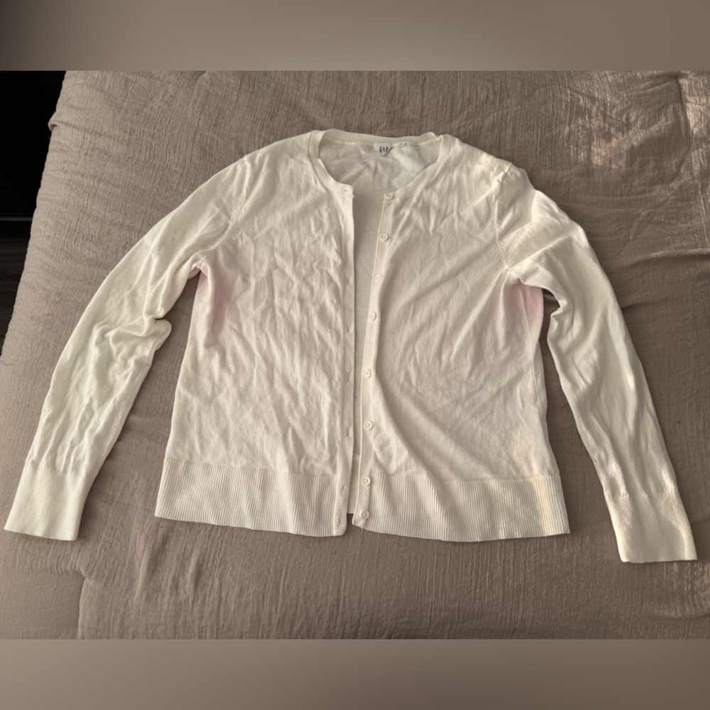 Gap White Button-Up Cardigan- As is